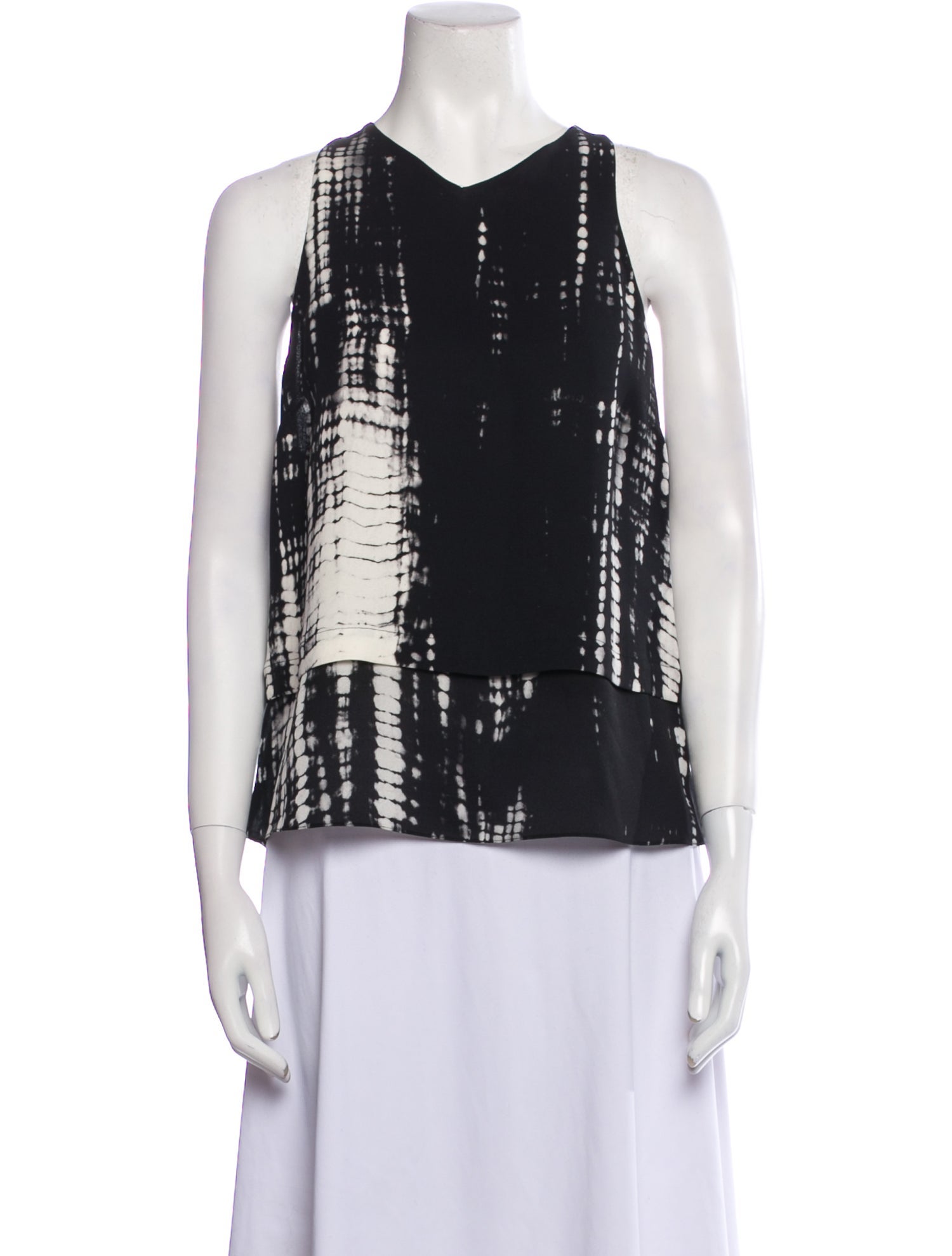 A.L.C. Silk Tie-Dye Print Top