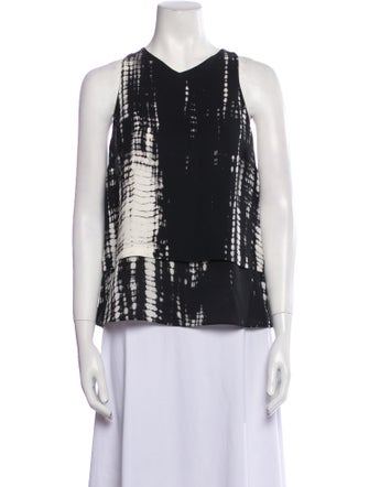 A.L.C. Silk Tie-Dye Print Top