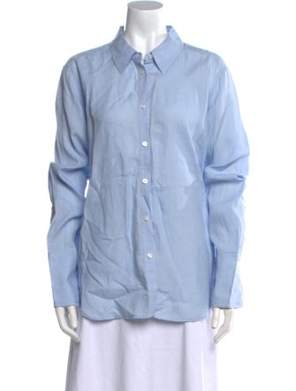 A.L.C. Linen Long Sleeve Button-Up Top