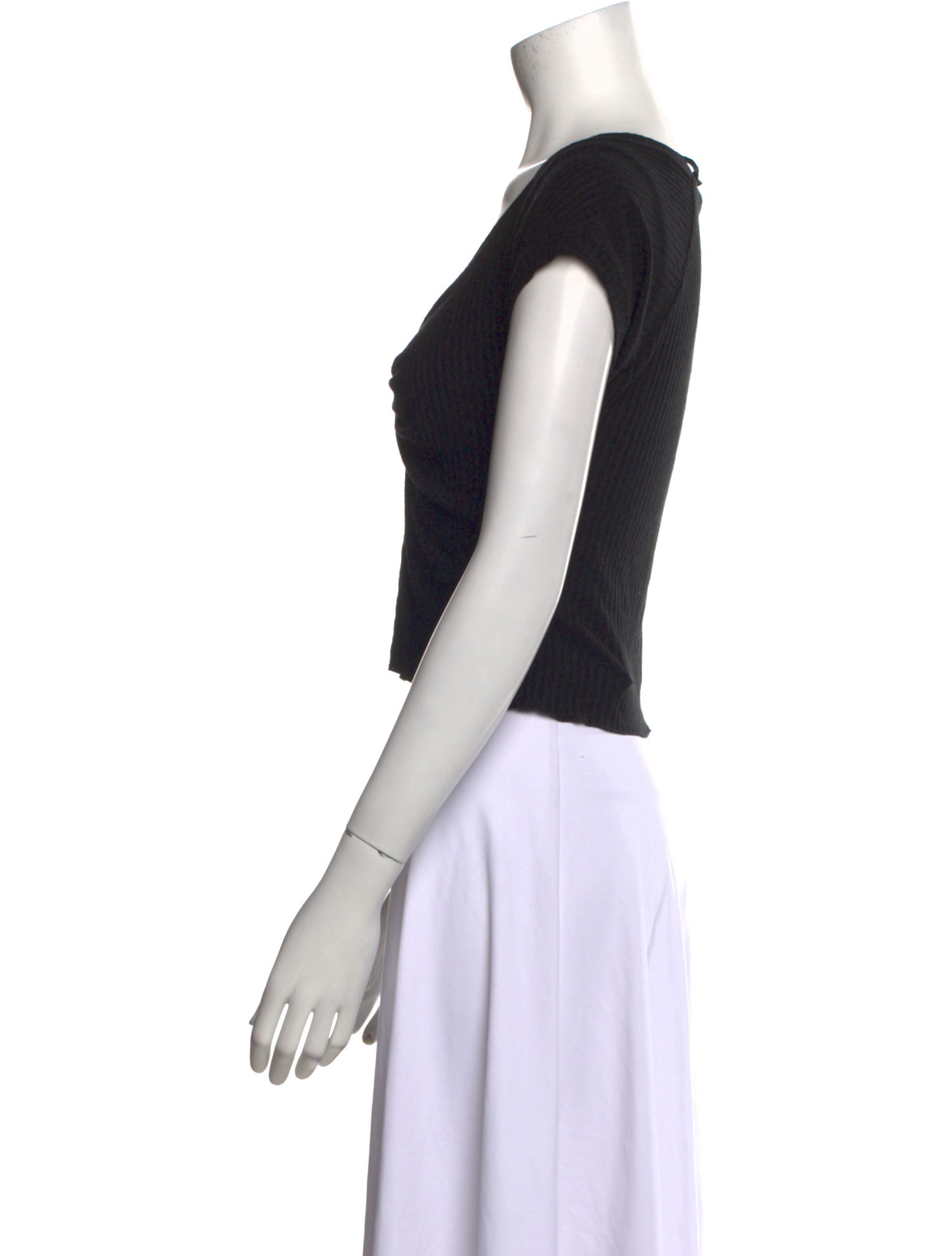 A.L.C. V-Neck Short Sleeve Crop Top