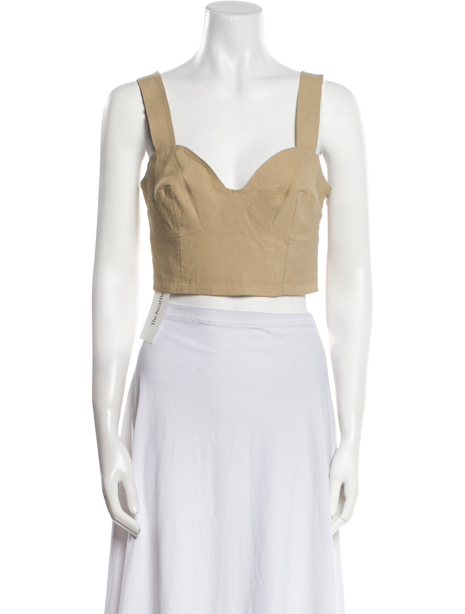 A.L.C. Linen V-Neck Crop Top
