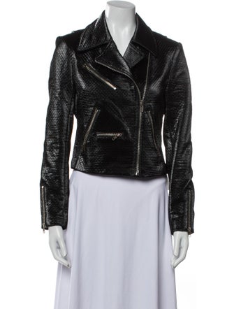 A.L.C. Tweed Pattern Biker Jacket