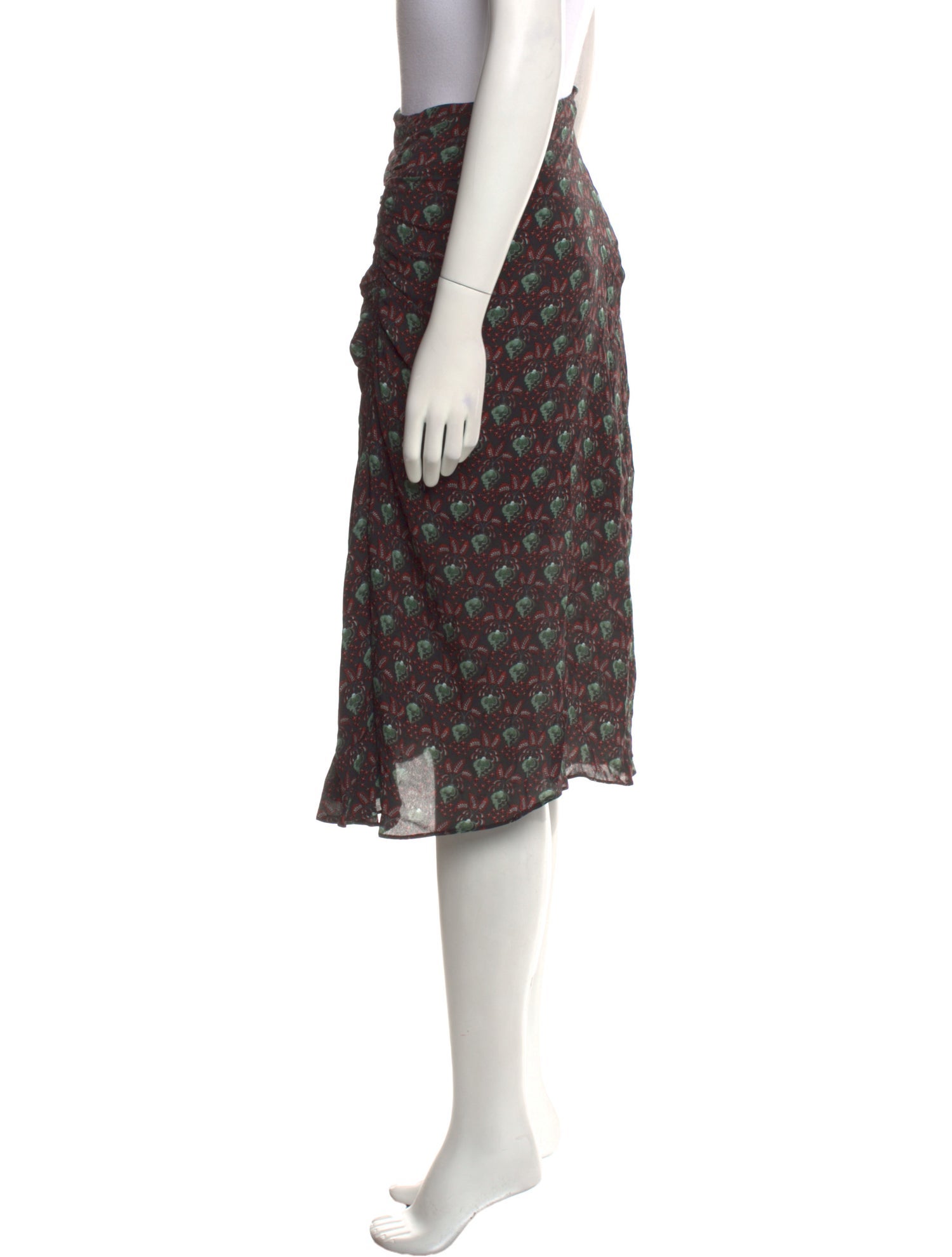 A.L.C. Silk Midi Length Skirt