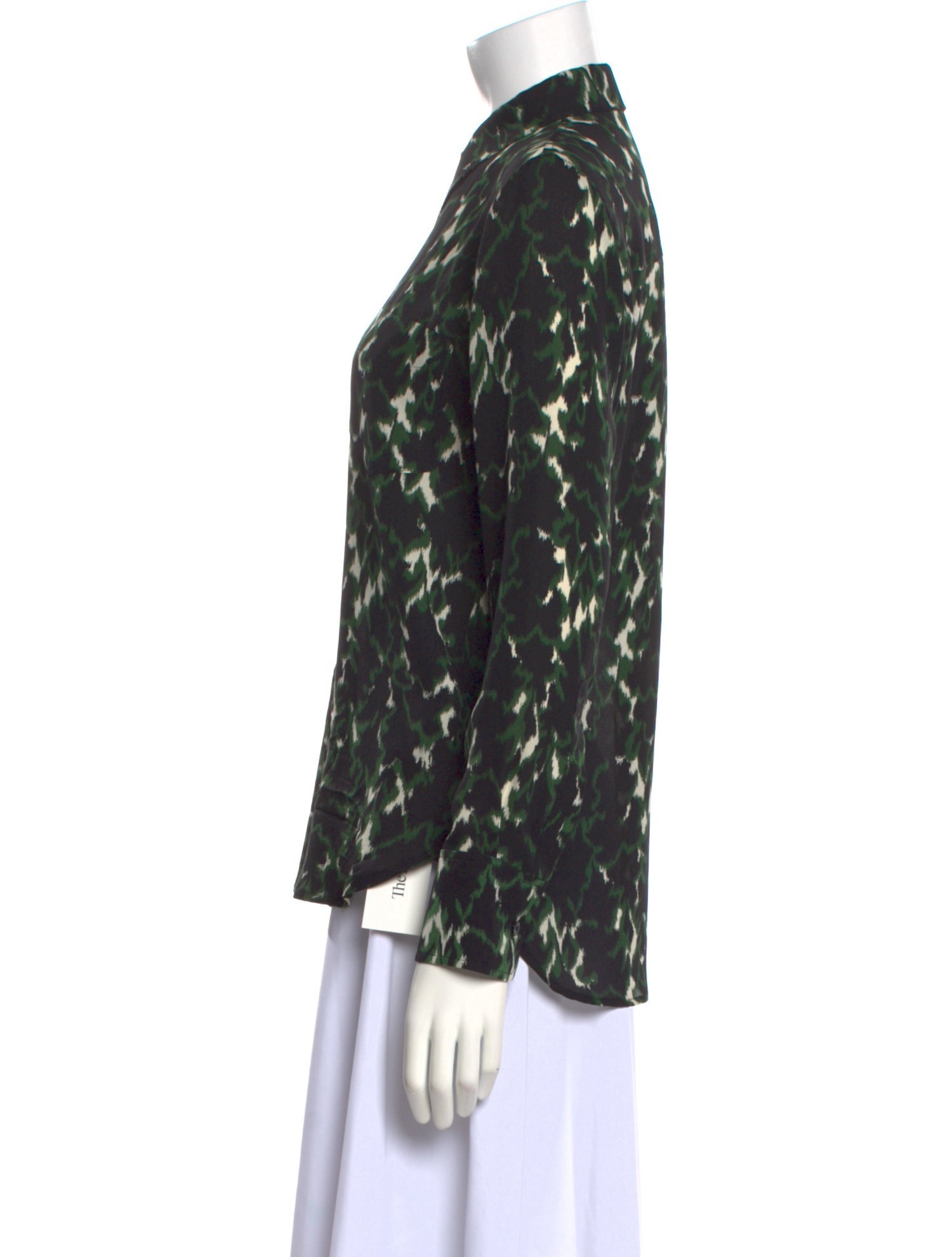 A.L.C. Silk Printed Button-Up Top