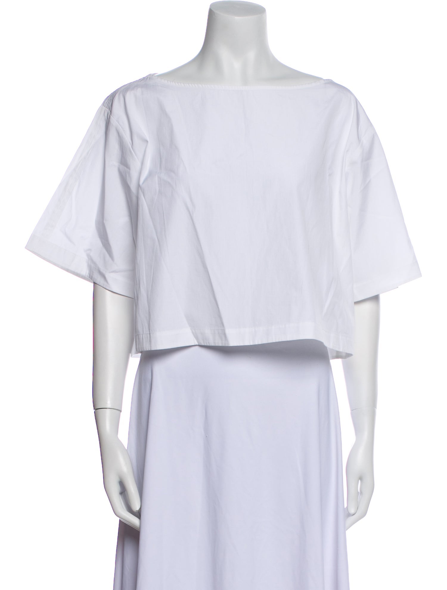 A.L.C. Bateau Neckline Short Sleeve Crop Top