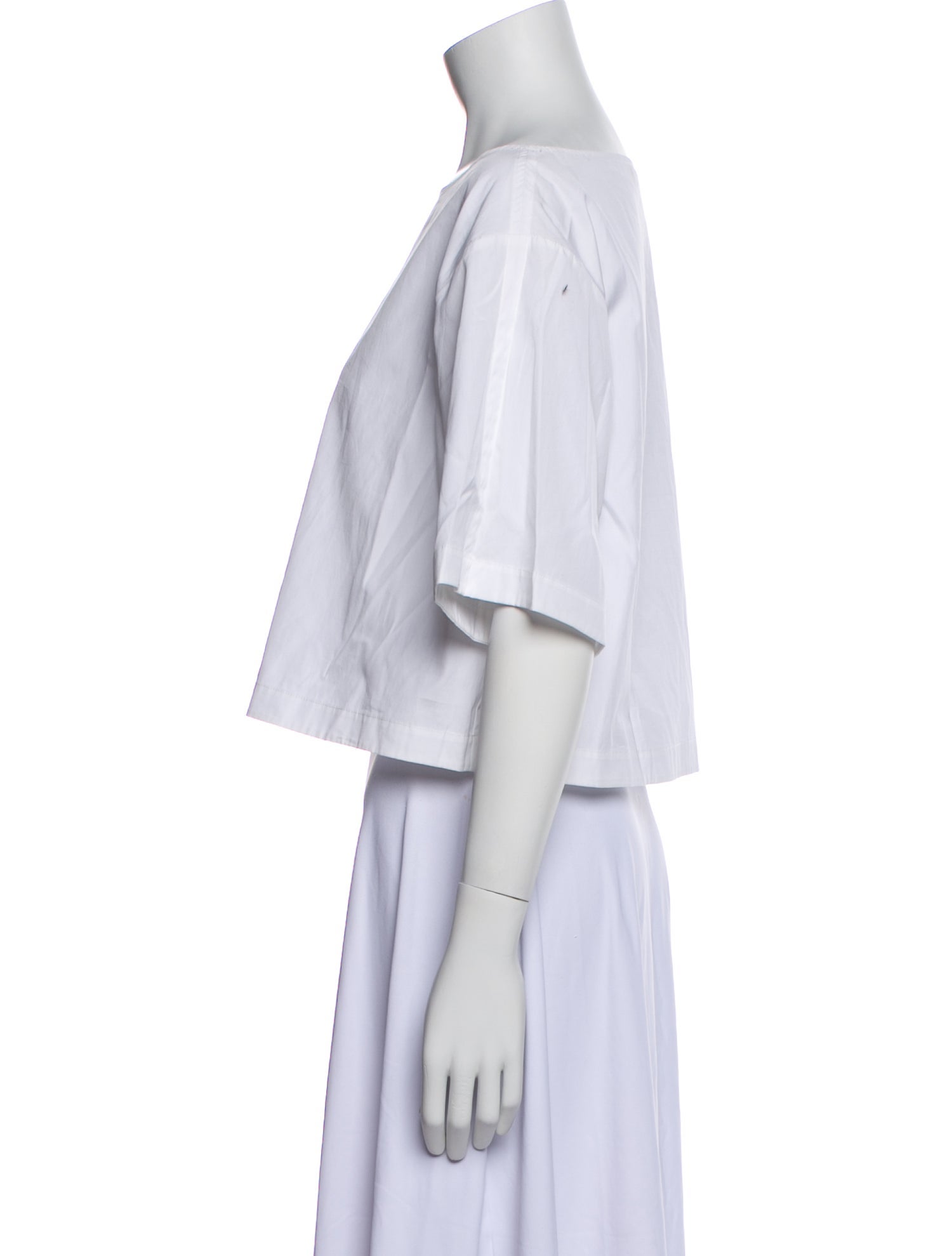 A.L.C. Bateau Neckline Short Sleeve Crop Top