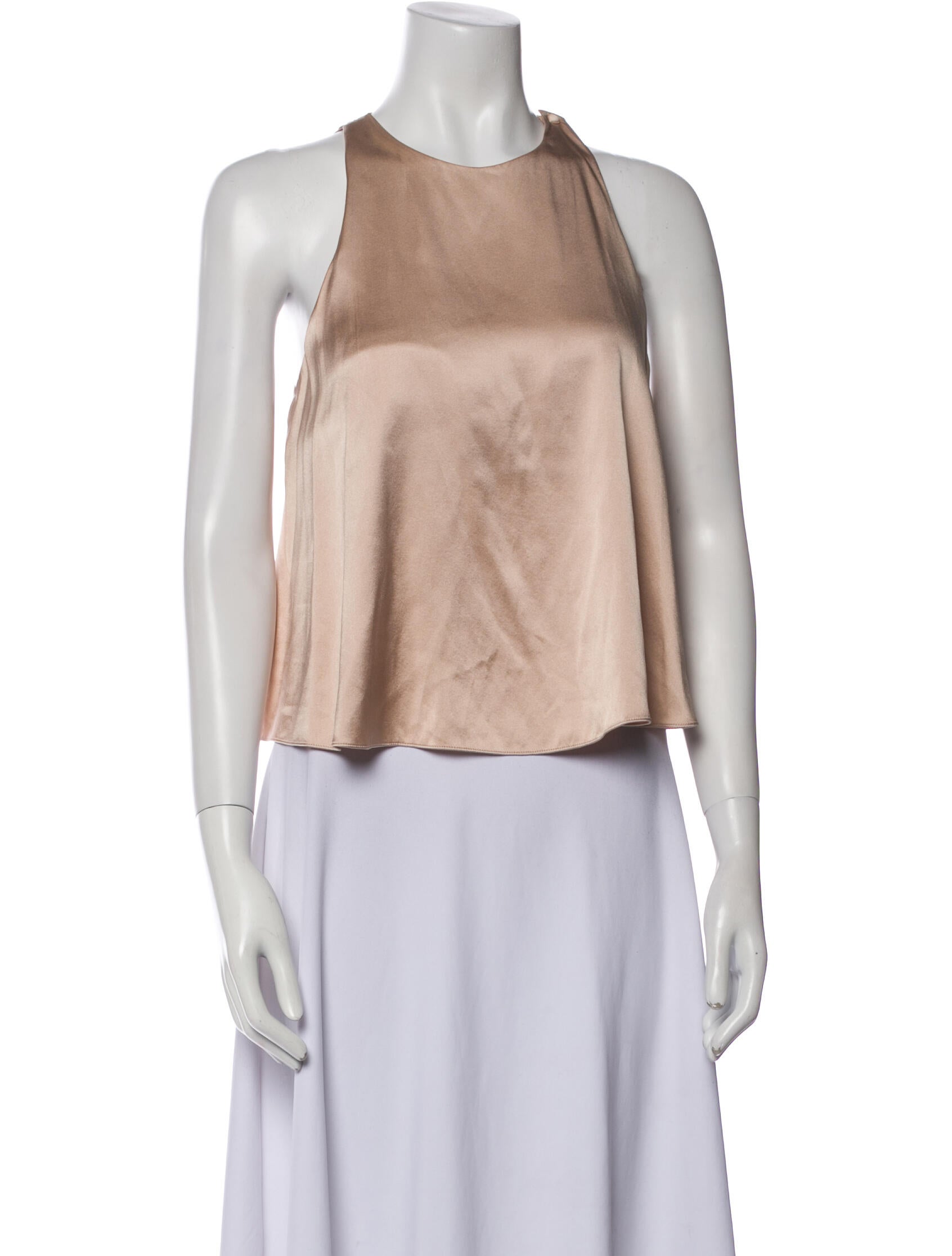 A.L.C. Silk Crew Neck Crop Top