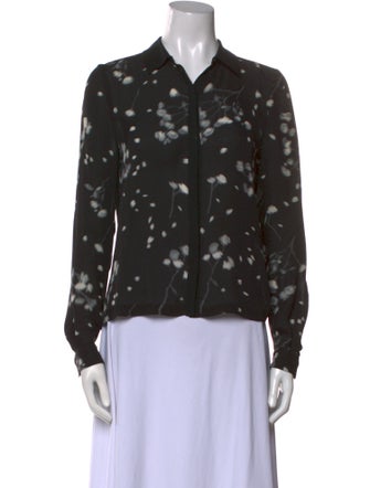 A.L.C. Silk Printed Button-Up Top