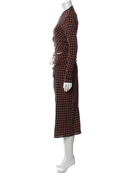 A.L.C. Plaid Print Ruffle Embellishment Skirt Set