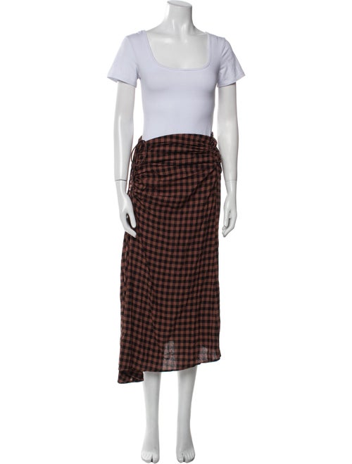 A.L.C. Plaid Print Ruffle Embellishment Skirt Set