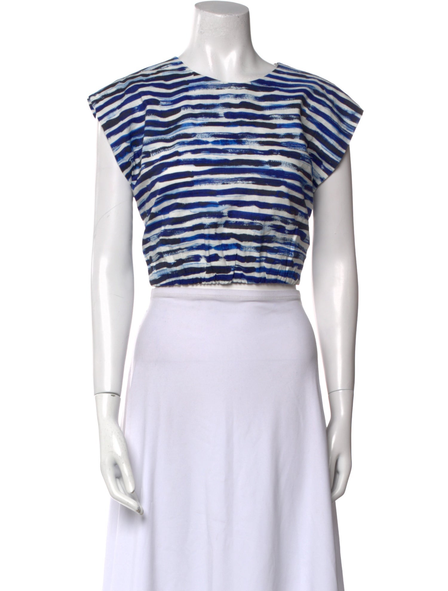 A.L.C. Linen Striped Crop Top