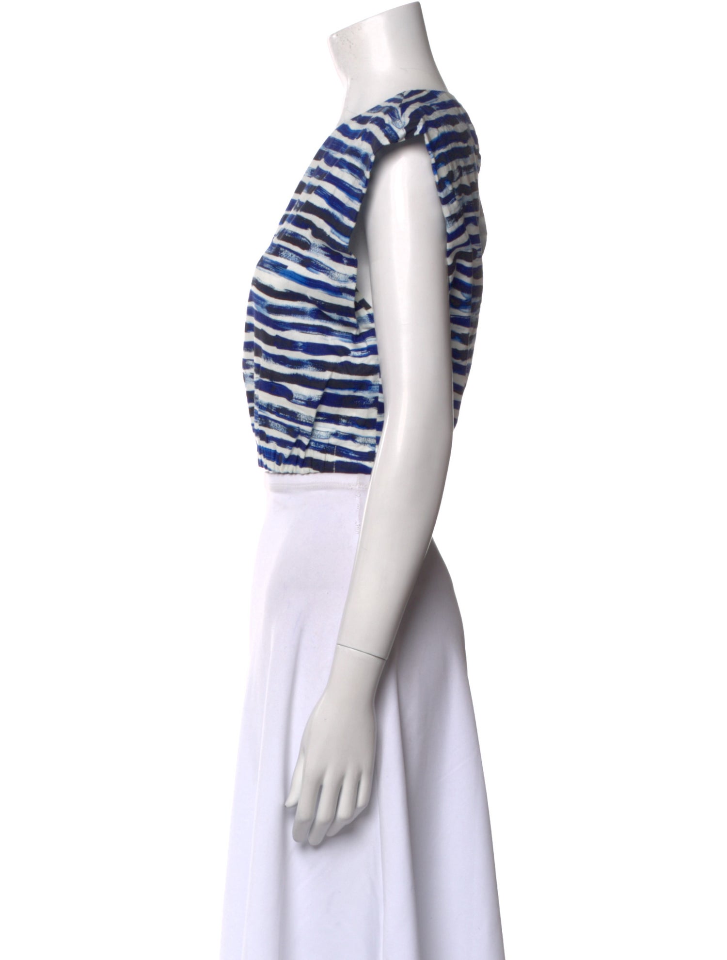A.L.C. Linen Striped Crop Top