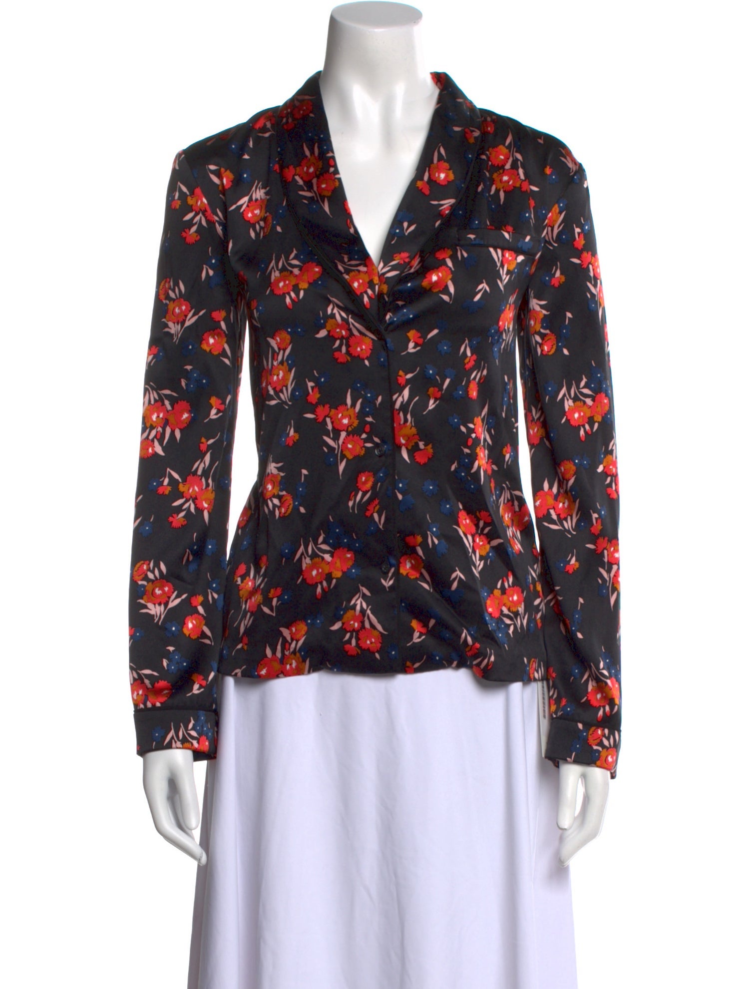 A.L.C. Silk Floral Print Blouse