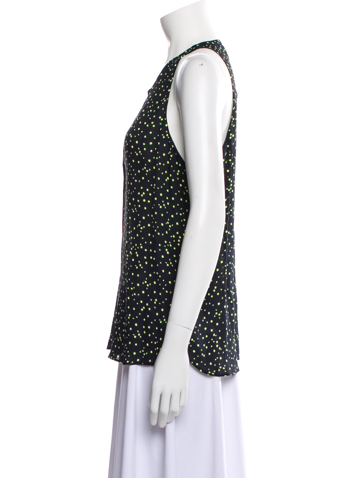 A.L.C. Silk Polka Dot Print Blouse