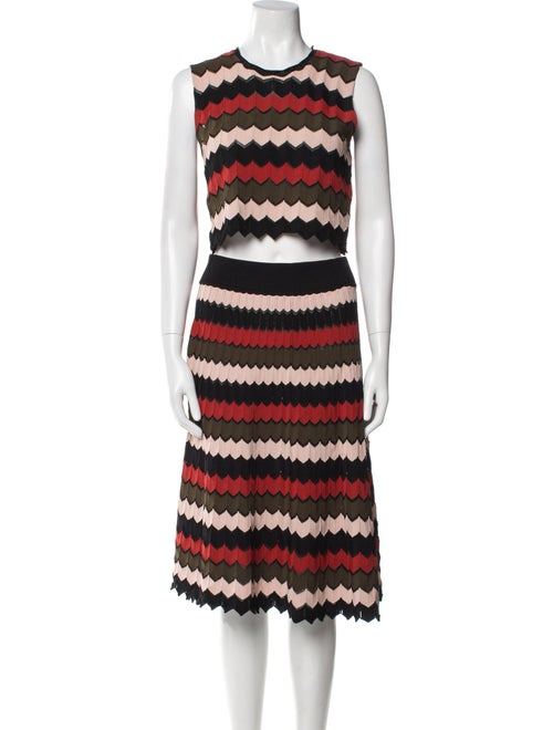 A.L.C. Striped Scalloped Accent Skirt Set