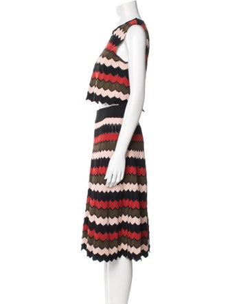 A.L.C. Striped Scalloped Accent Skirt Set