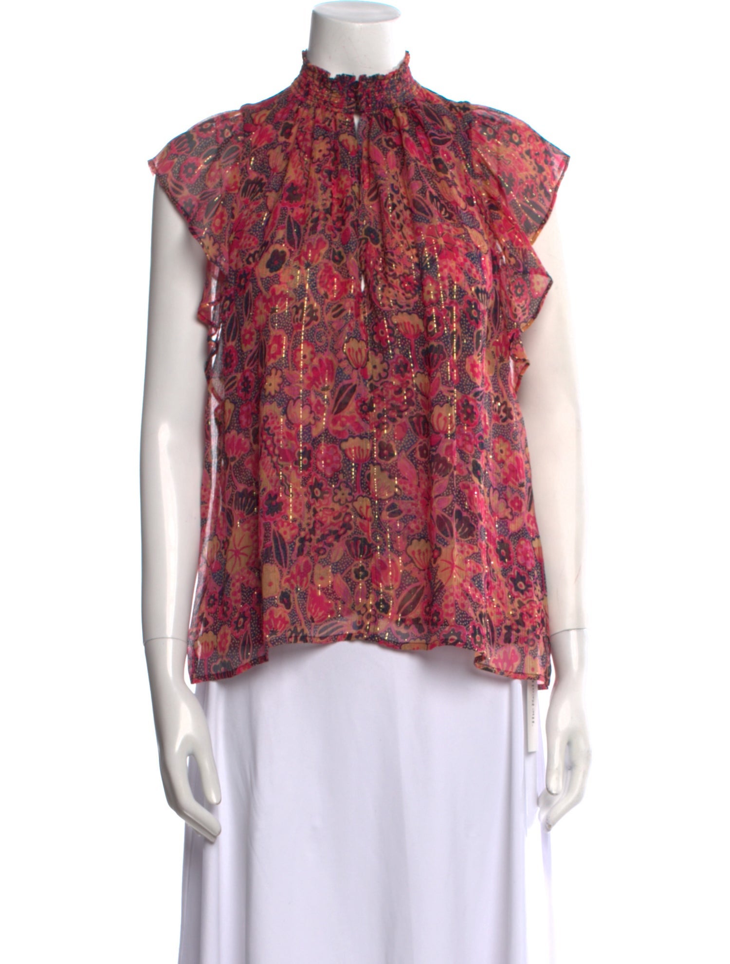 A.L.C. Silk Floral Print Blouse