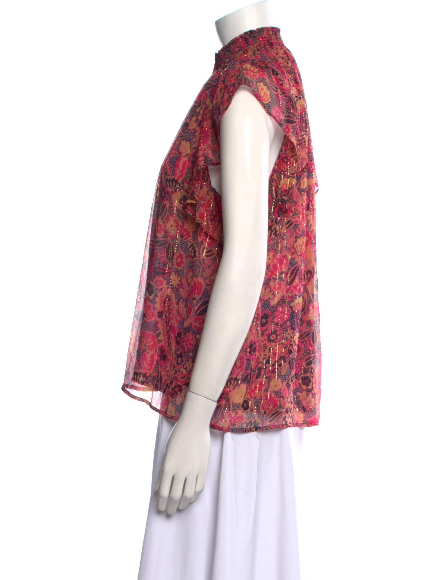 A.L.C. Silk Floral Print Blouse