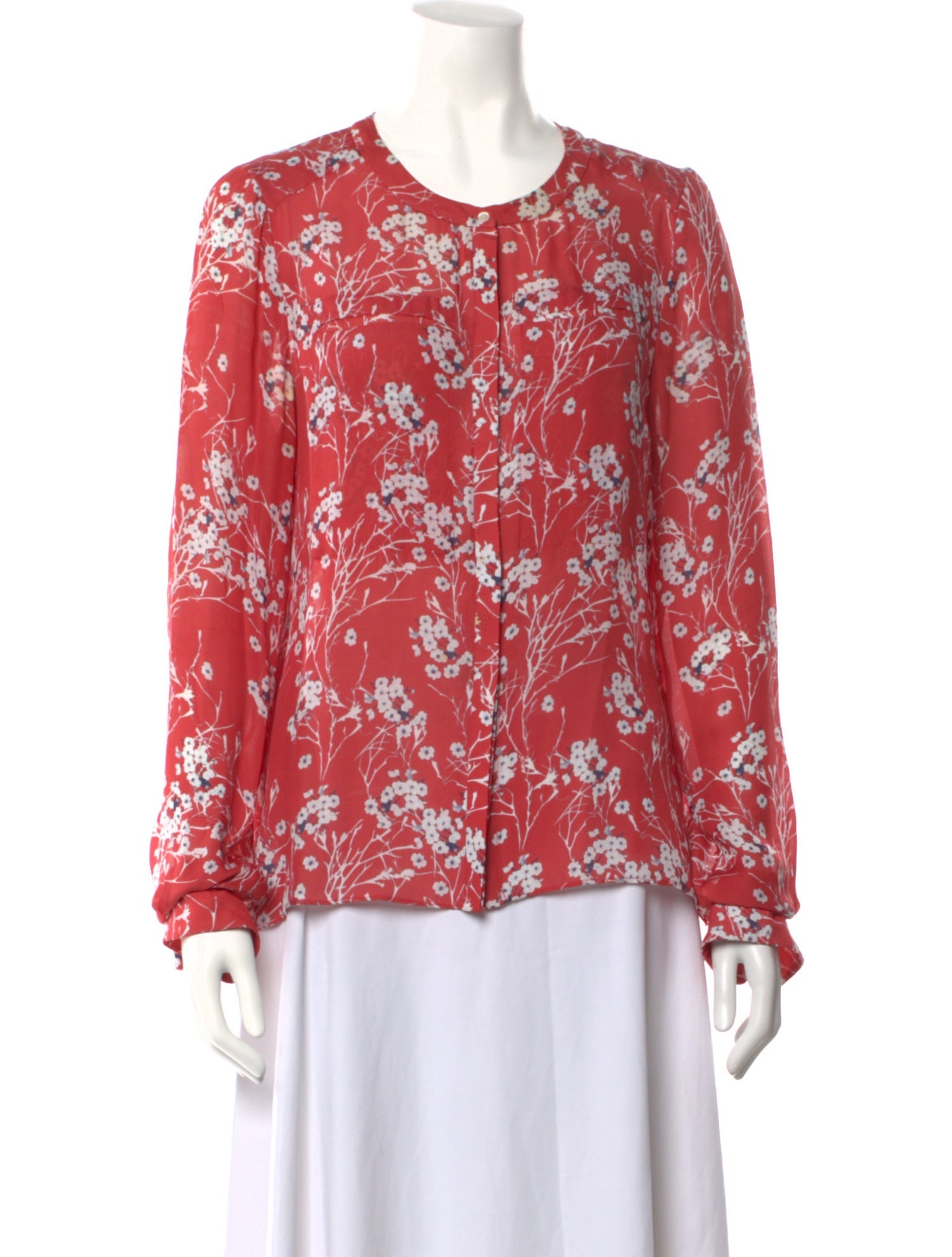 A.L.C. Silk Floral Print Blouse