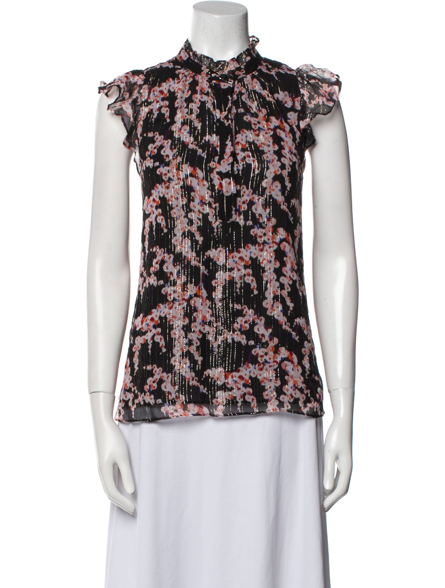 A.L.C. Silk Floral Print Blouse