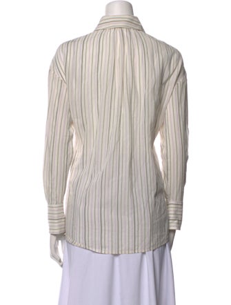 A.L.C. Striped Long Sleeve Button-Up Top