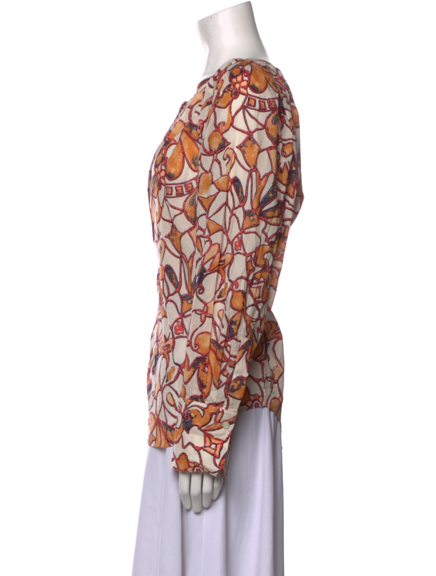 A.L.C. Floral Print V-Neck Blouse