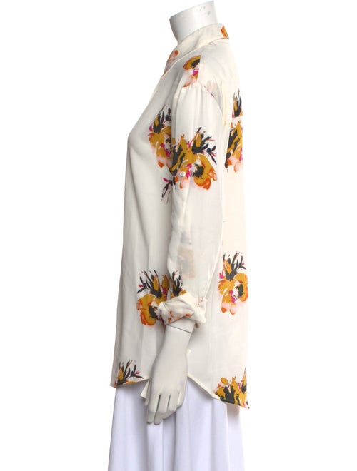 A.L.C. Silk Floral Print Button-Up Top