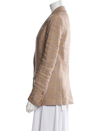 A.L.C. Linen Plaid Print Blazer
