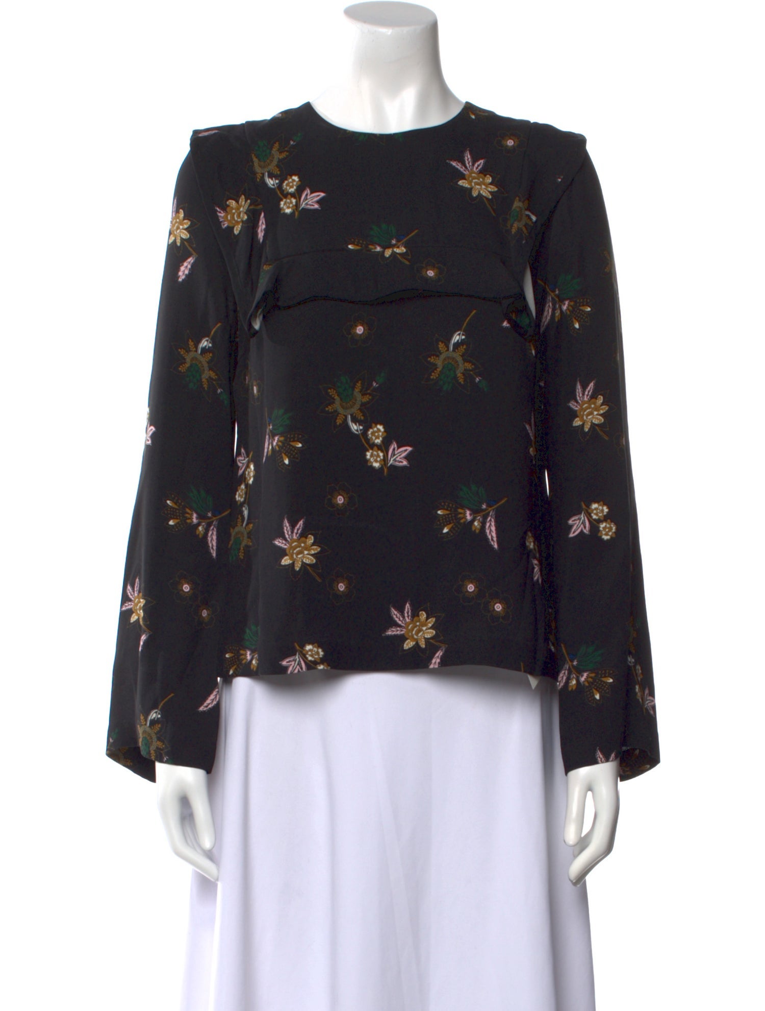 A.L.C. Silk Floral Print Blouse