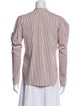 A.L.C. Striped Mock Neck Button-Up Top