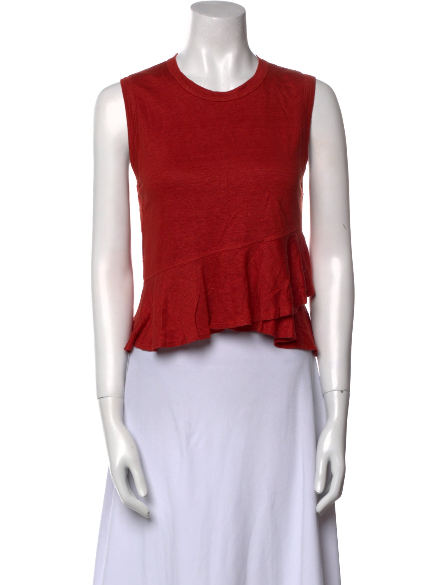 A.L.C. Linen Crew Neck Crop Top
