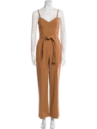 A.L.C. Linen V-Neck Jumpsuit