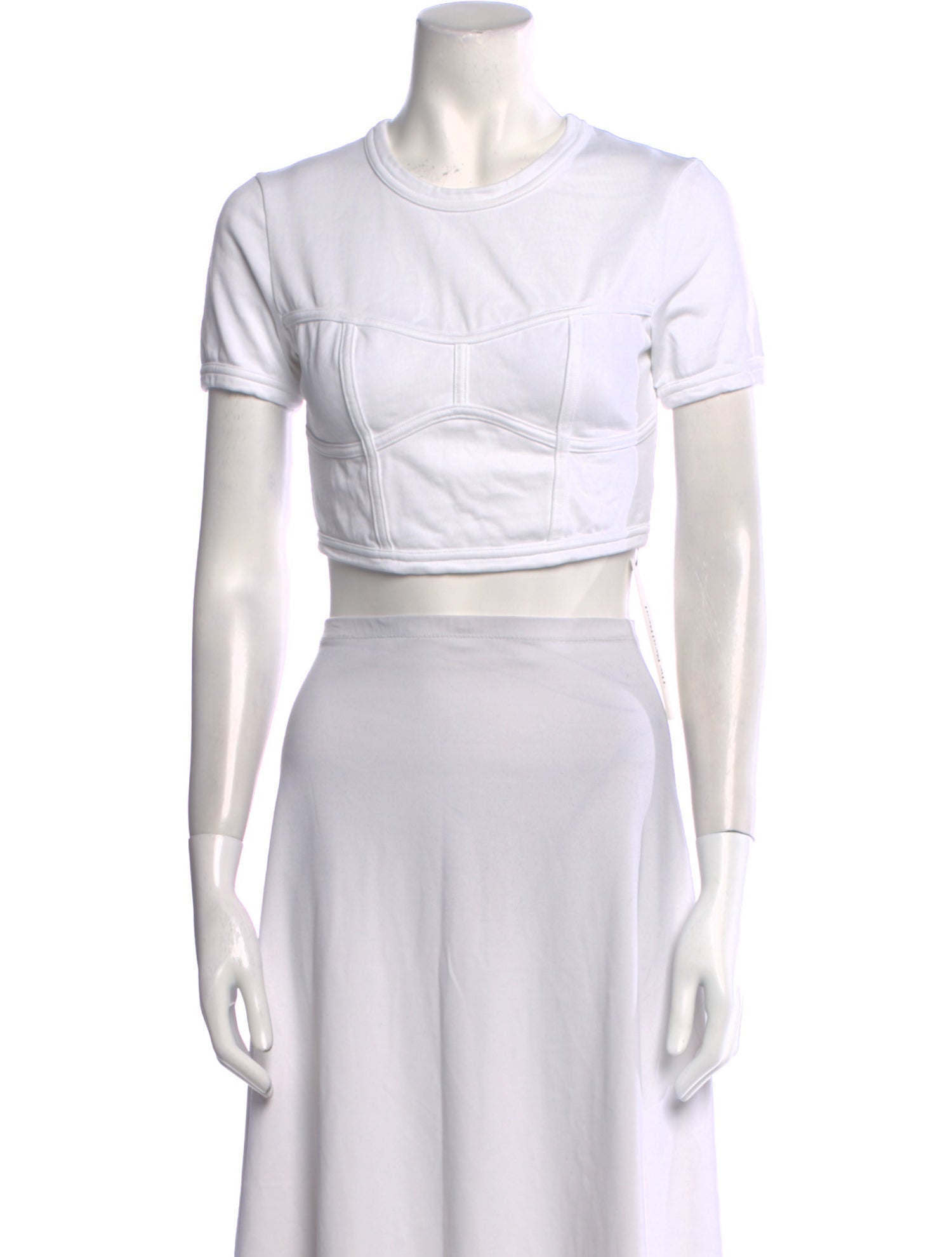 A.L.C. Crew Neck Short Sleeve Crop Top