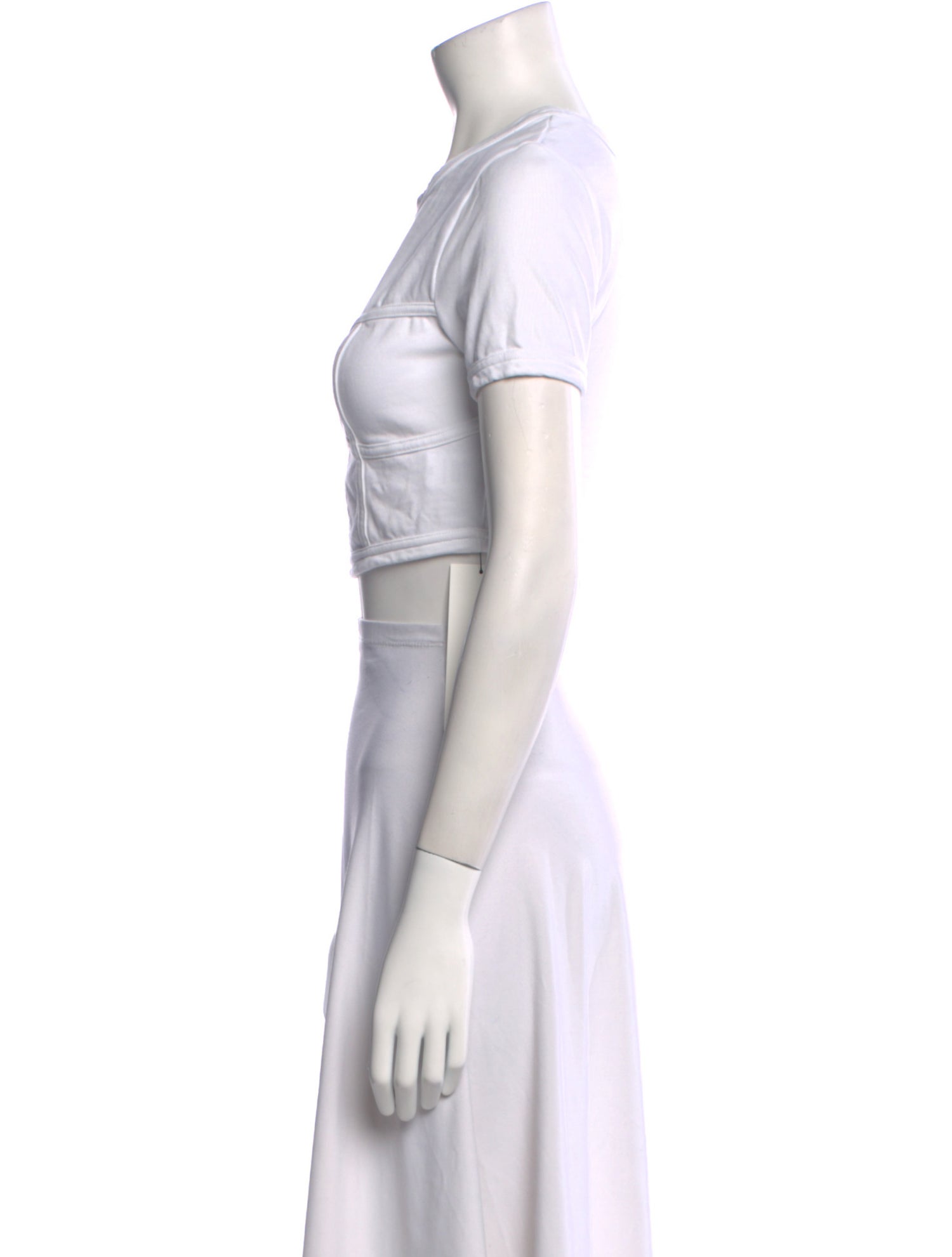 A.L.C. Crew Neck Short Sleeve Crop Top