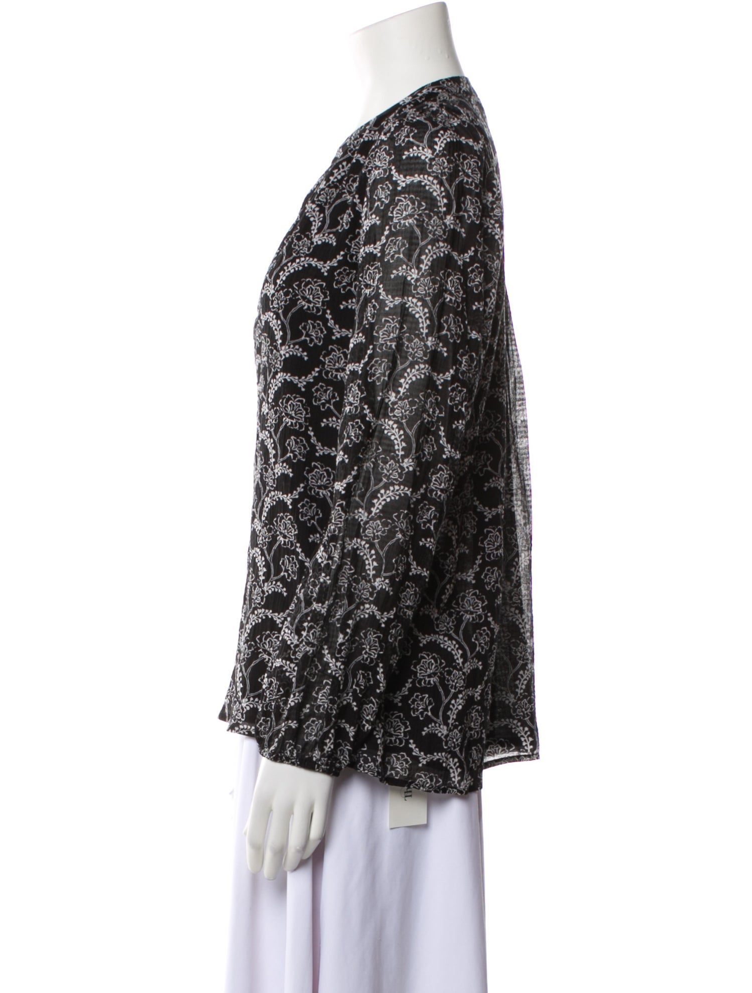 A.L.C. Printed V-Neck Blouse