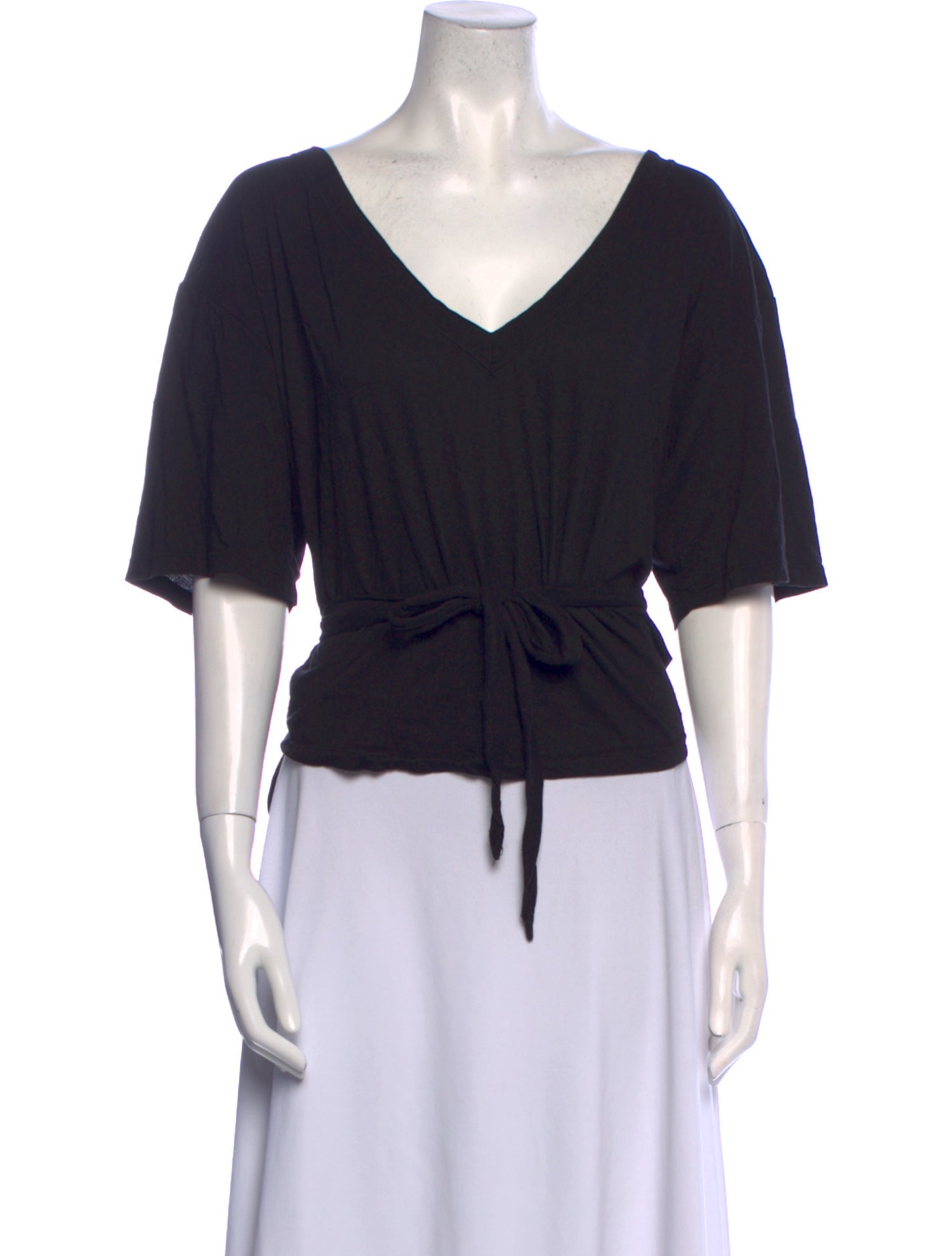 A.L.C. V-Neck Short Sleeve Crop Top