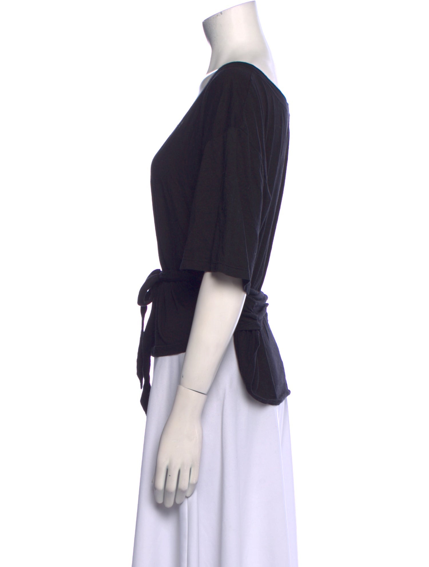 A.L.C. V-Neck Short Sleeve Crop Top