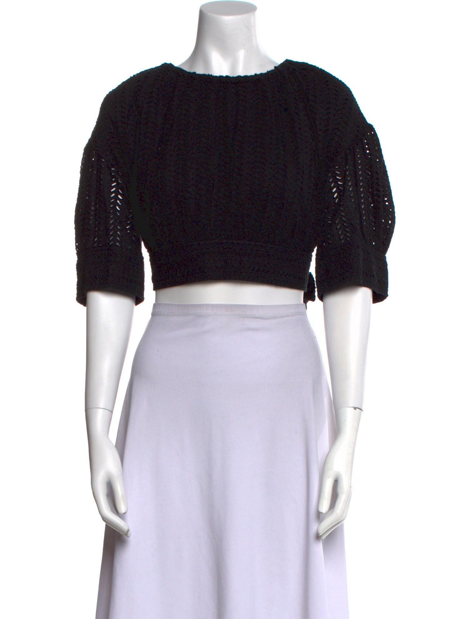 A.L.C. Scoop Neck Short Sleeve Crop Top