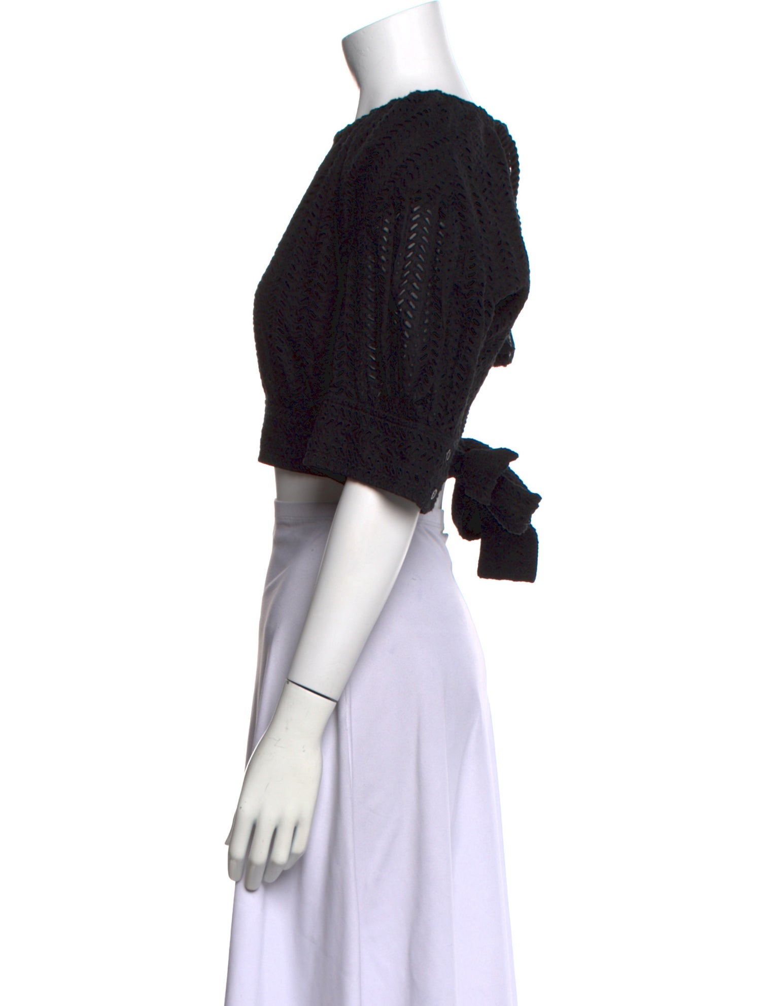 A.L.C. Scoop Neck Short Sleeve Crop Top