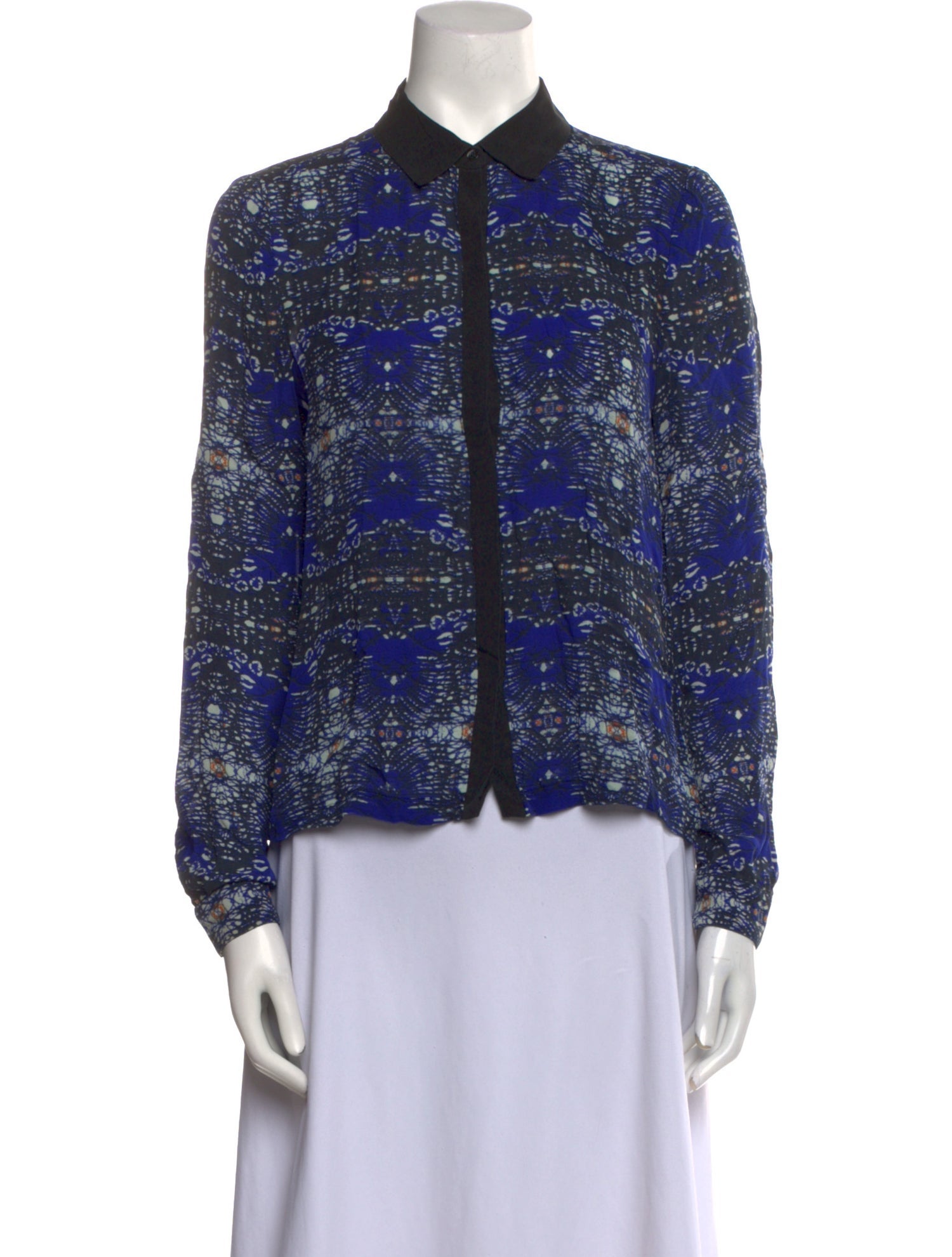 A.L.C. Silk Printed Button-Up Top