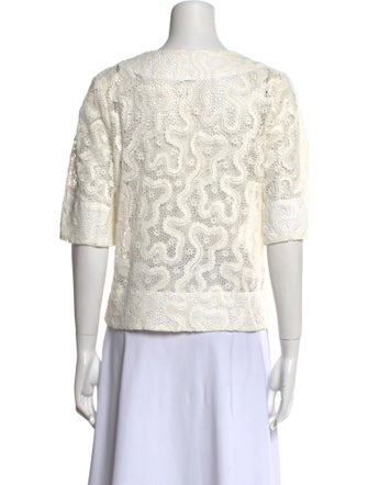 A.L.C. Lace Pattern V-Neck Crop Top