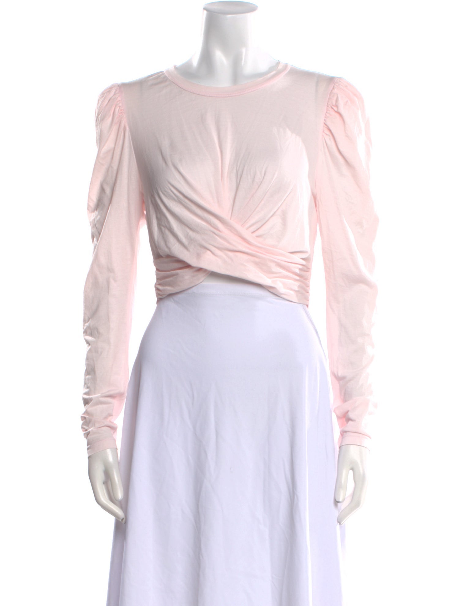 A.L.C. Bateau Neckline Long Sleeve Crop Top