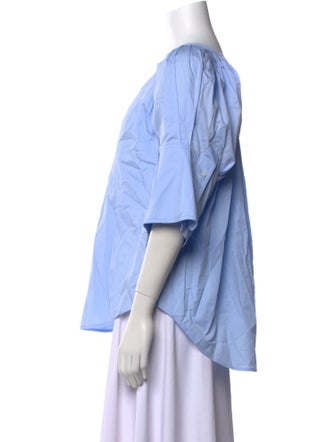 A.L.C. V-Neck Three-Quarter Sleeve Button-Up Top