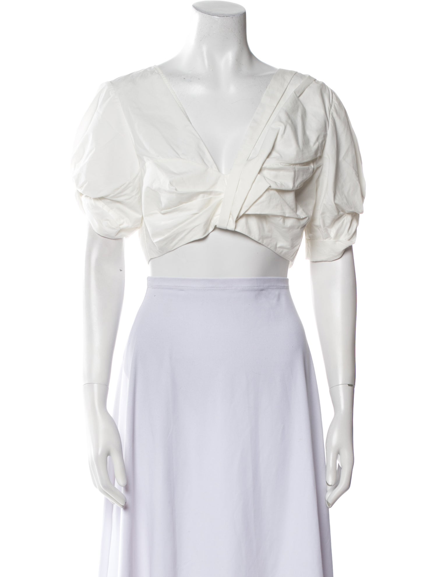 A.L.C. V-Neck Short Sleeve Crop Top