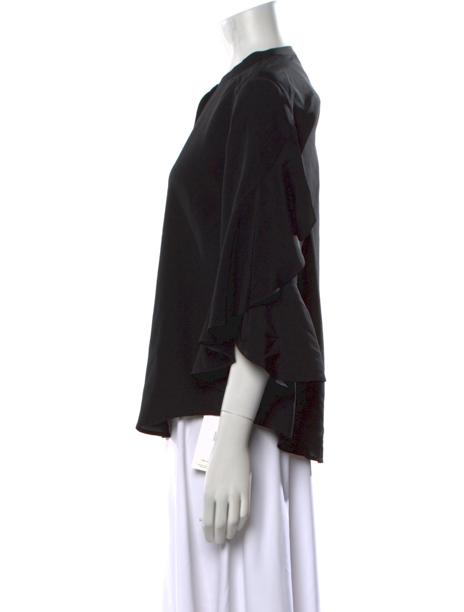 A.L.C. Silk Mock Neck Button-Up Top