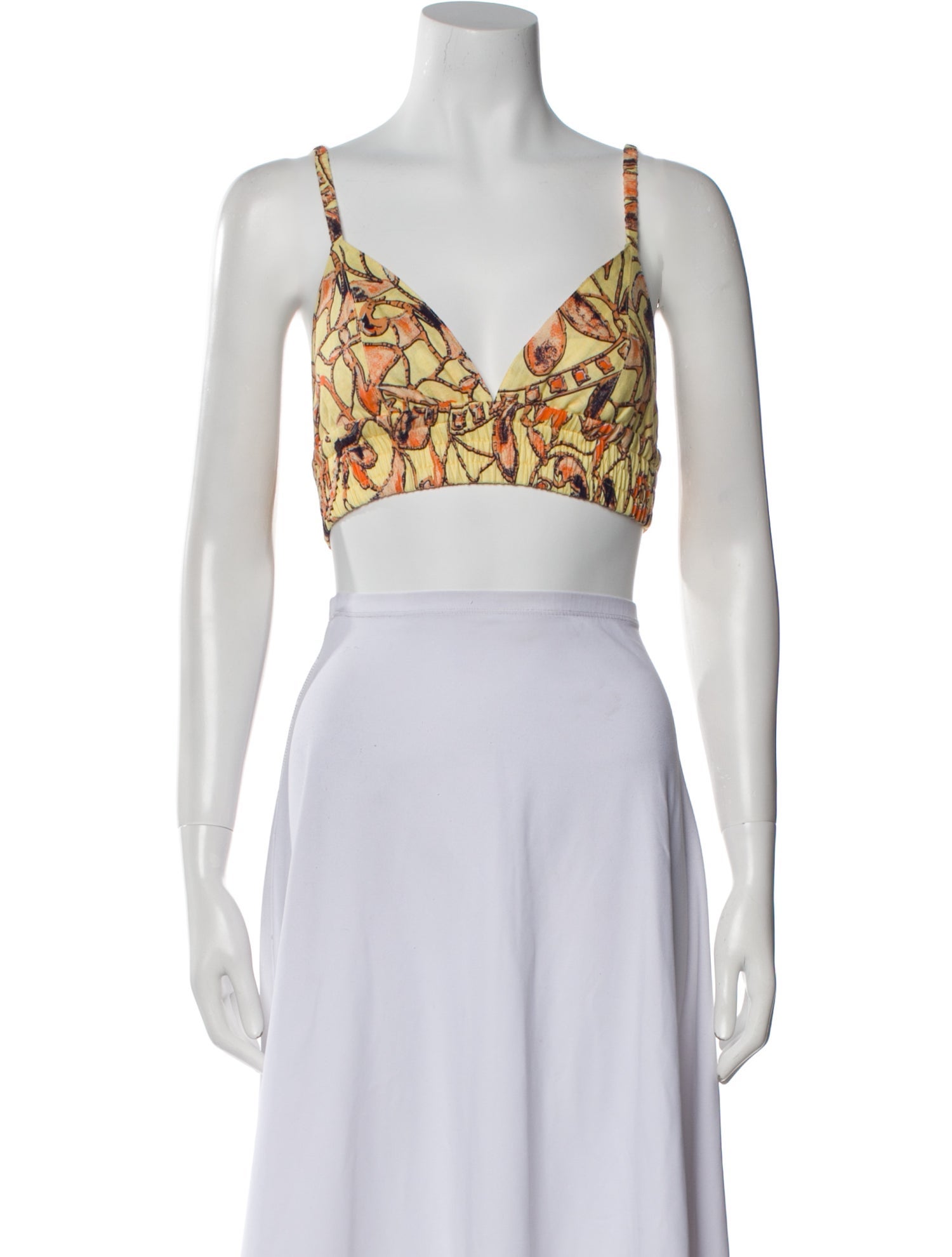 A.L.C. Linen Printed Crop Top