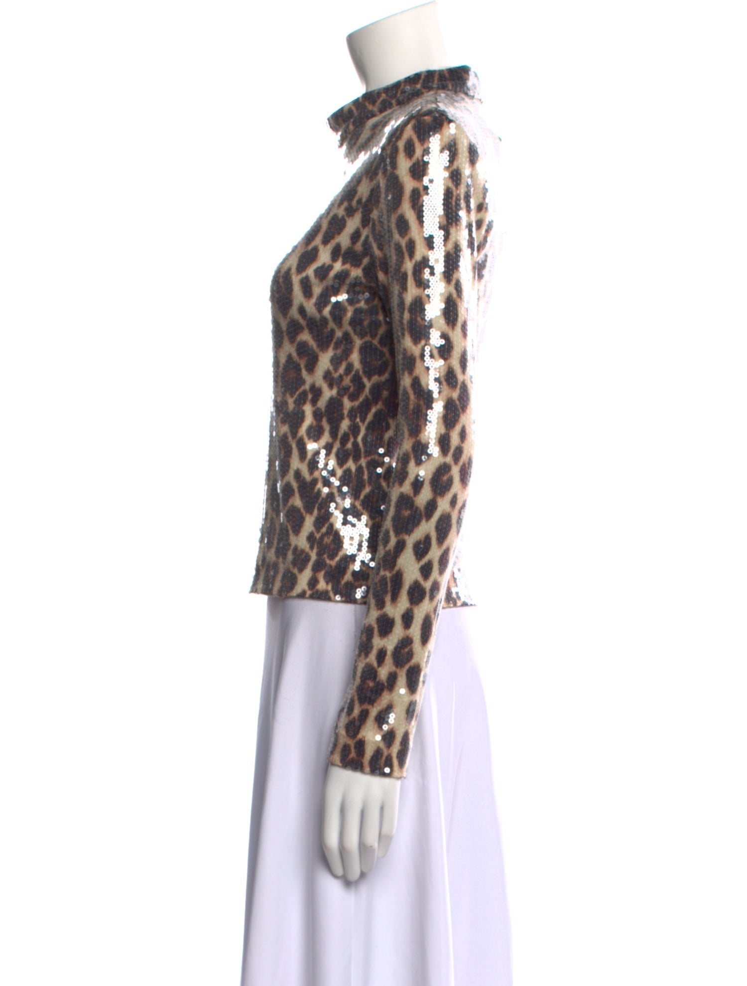 A.L.C. Animal Print Mock Neck Top w/ Tags