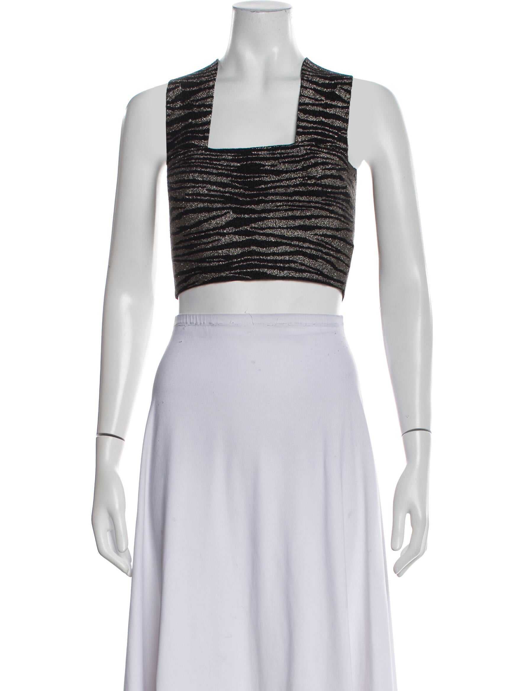 A.L.C. Square Neckline Sleeveless Crop Top