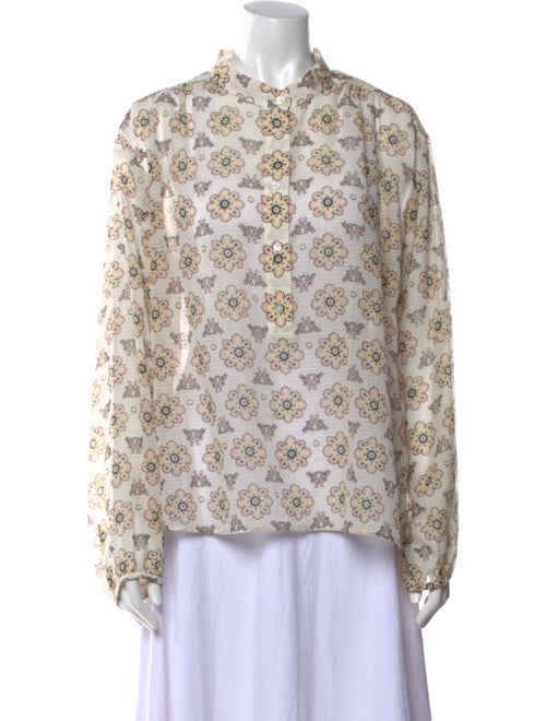 A.L.C. Printed Mock Neck Blouse