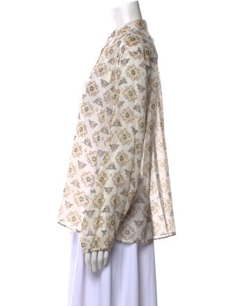 A.L.C. Printed Mock Neck Blouse